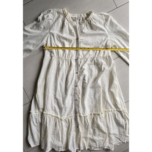 Frye and Co. Women’s Long Sleeve Shirt Dress Ivory L - Picture 8 of 9